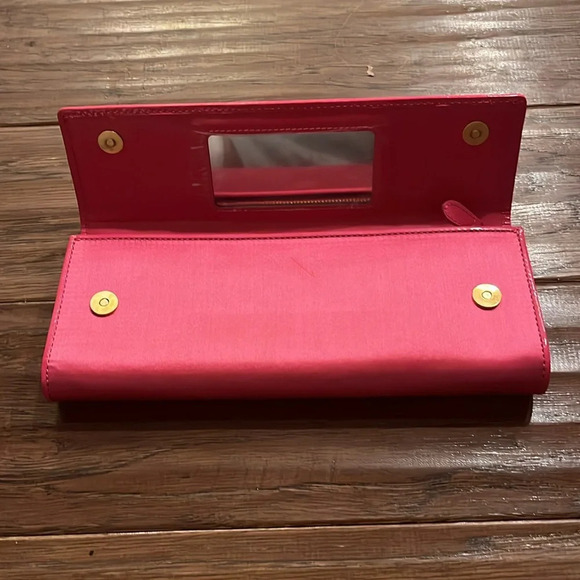 Cole Haan Woman’s Raspberry Sorbet Satin Small Penny Collection Clutch - Picture 6 of 11